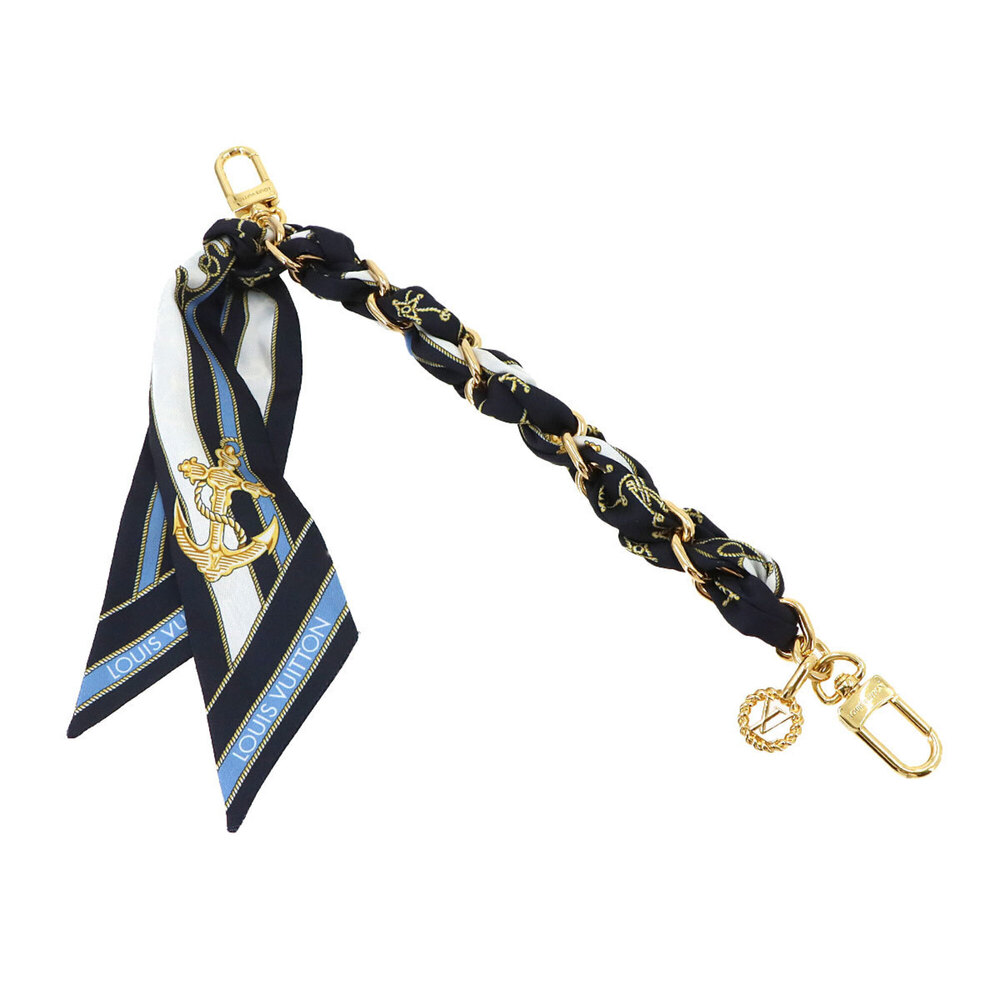 Louis Vuitton LV Circle Accessory Bag Charm Nautical Scarf Muffler Blue Gold ...